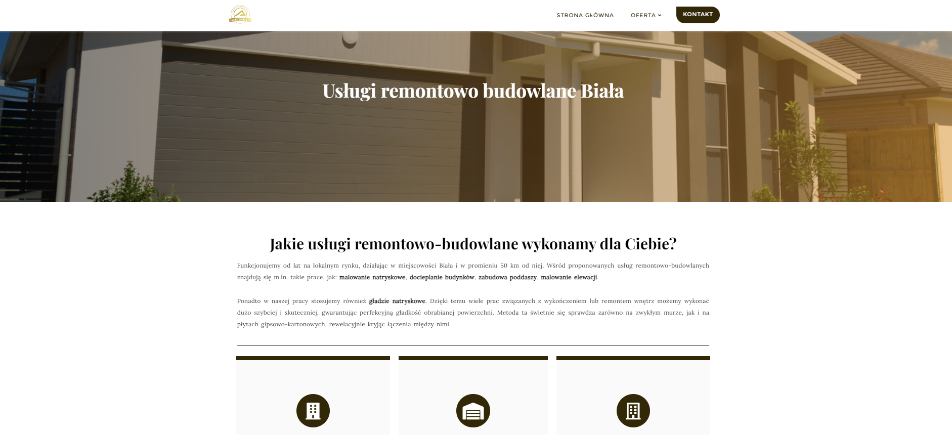 Projekt strony internetowej Usługi Aron Robota